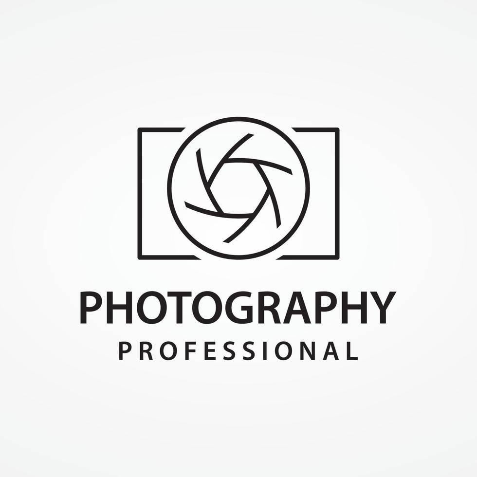 Photography camera logo, lens camera shutter, digital, line, professional, elegant and modern. Logo can be used for studio, photography and businesses. Using vector illustration editing templates.