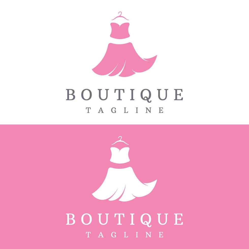 Women fashion logo template with clothes hanger, luxury clothes.Logo