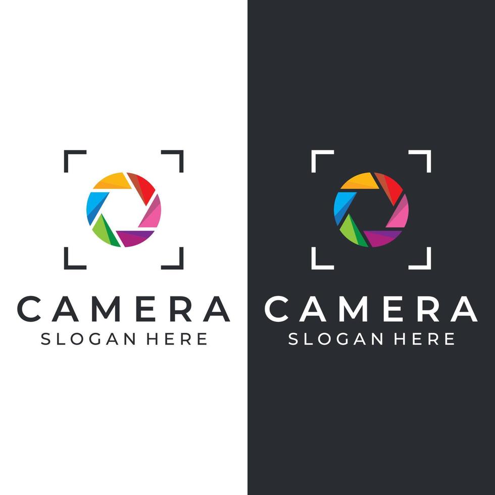 Photography camera logo, lens camera shutter, digital, line, professional, elegant and modern. Logo can be used for studio, photography and businesses. Using vector illustration editing templates.