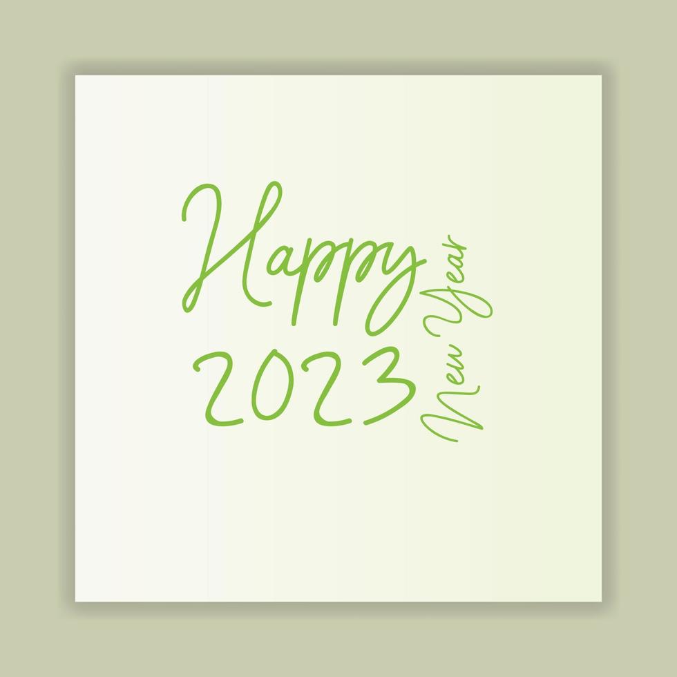 feliz año nuevo 2023 plantilla de póster de diseño de tipografía de texto vector