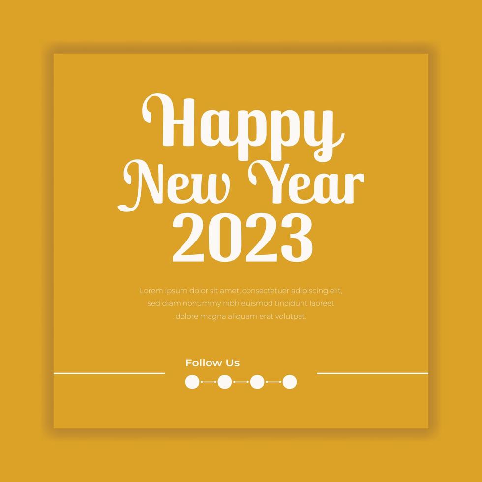 feliz año nuevo 2023 plantilla de póster de diseño de tipografía de texto vector