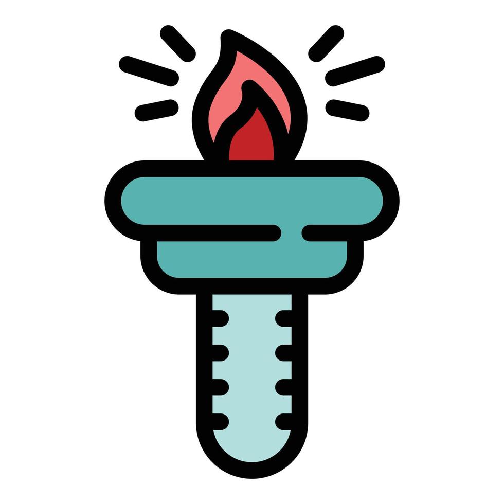 Career torch icon color outline vector