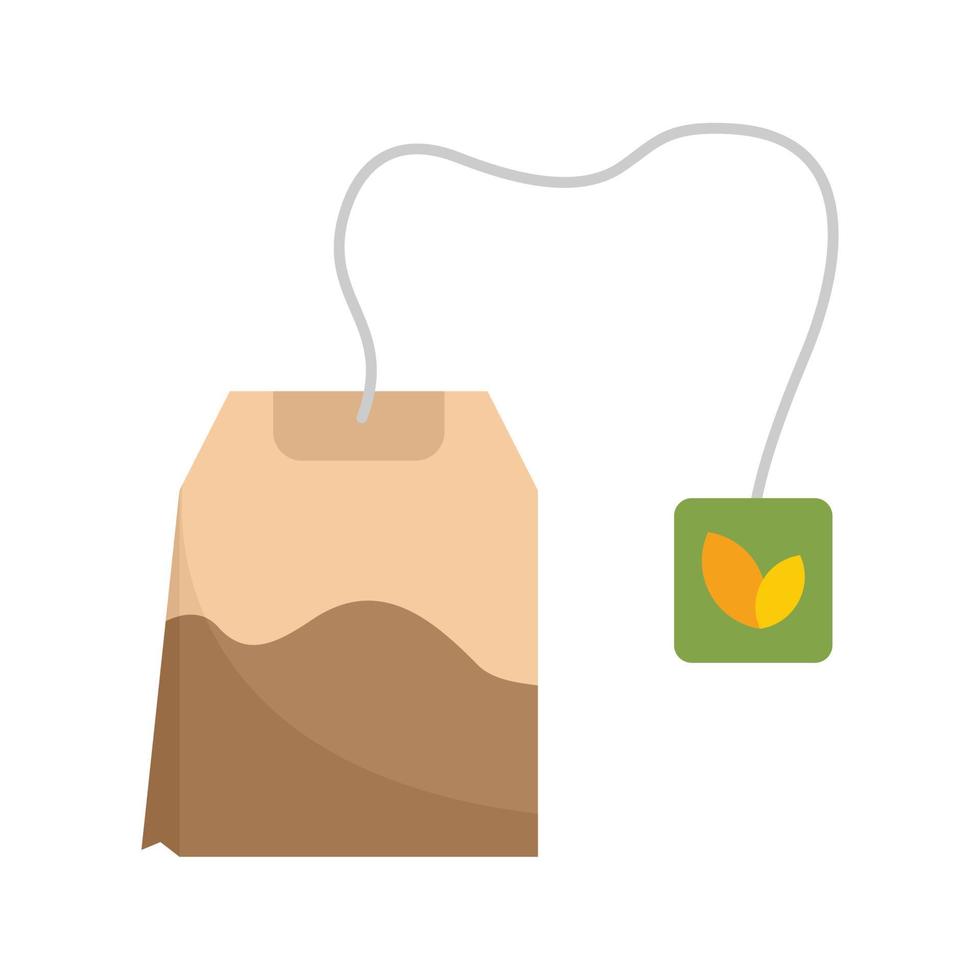 Tea bag icon flat isolated vector