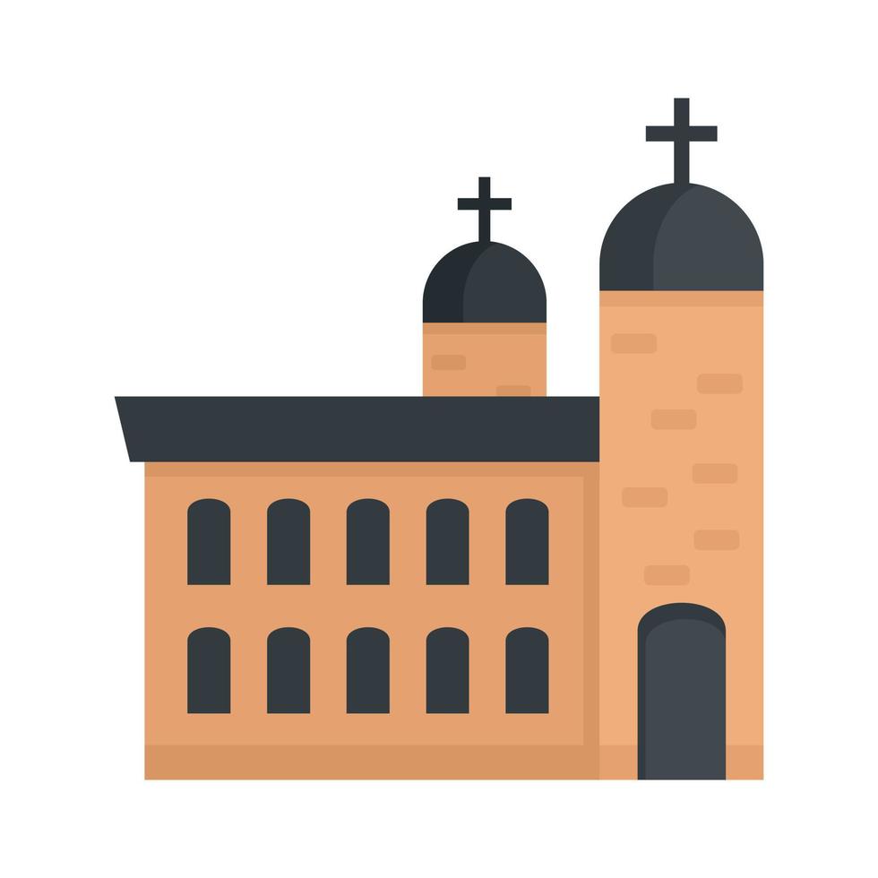 ladrillo iglesia icono plano aislado vector