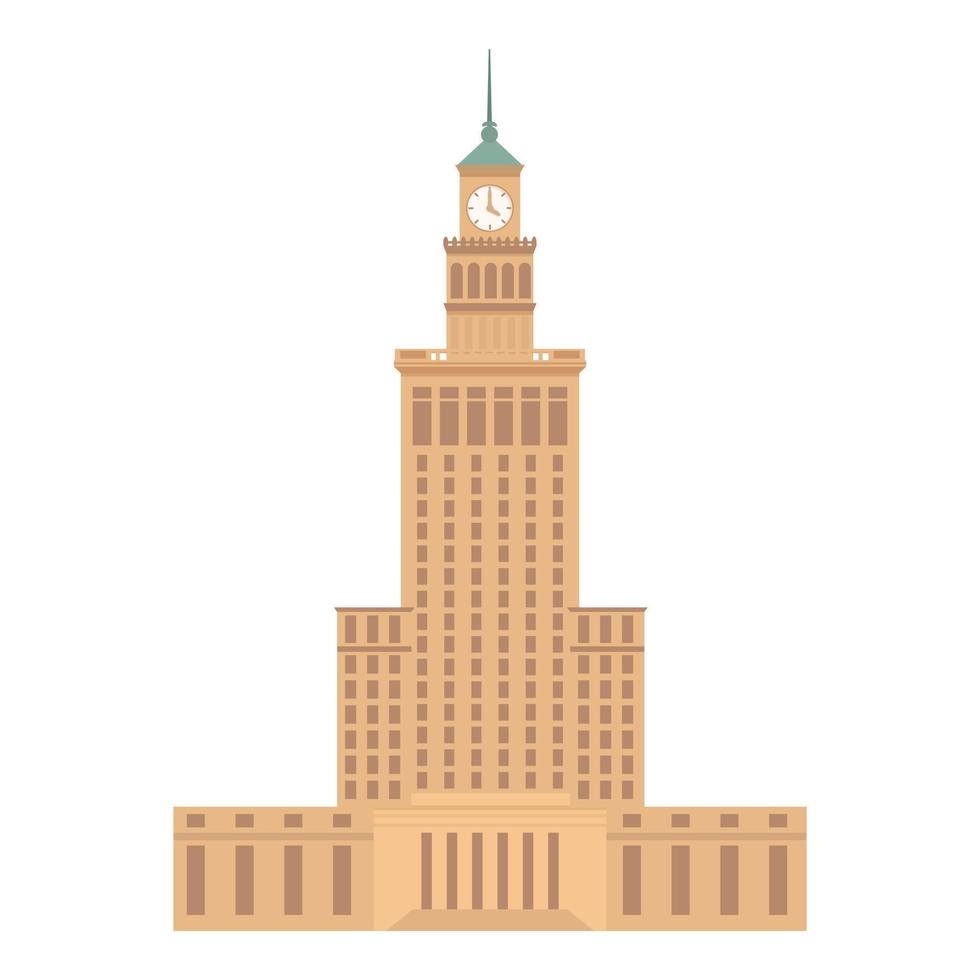 Warsaw building icon cartoon vector. Poland country vector