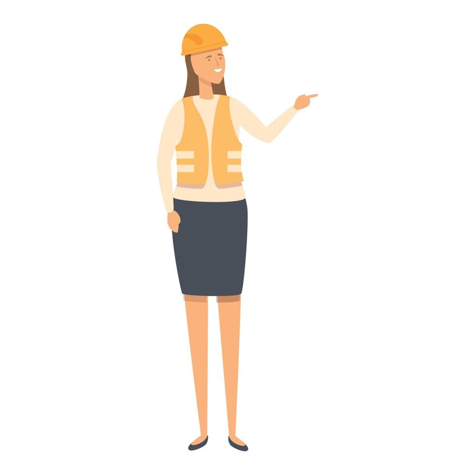 Work architect icon cartoon vector. Female worker vector