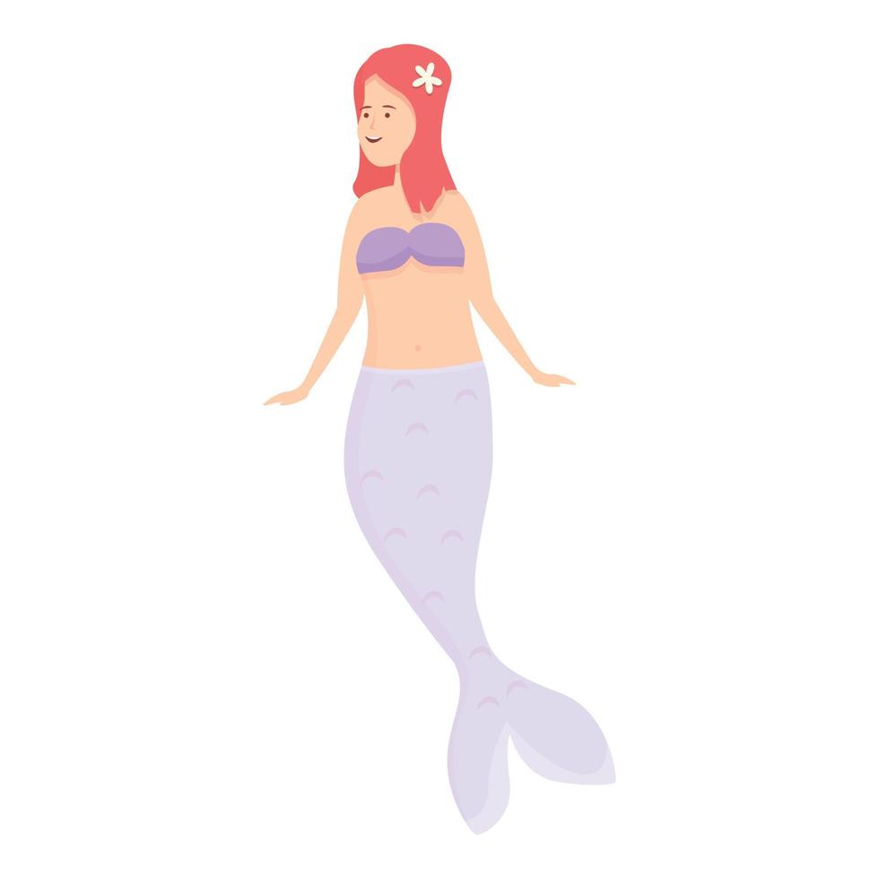 Nature mermaid icon cartoon vector. Sea girl vector