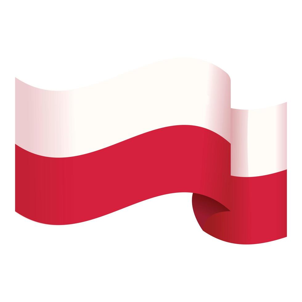 vector de dibujos animados de icono de bandera de polonia de viento. mapa de viaje