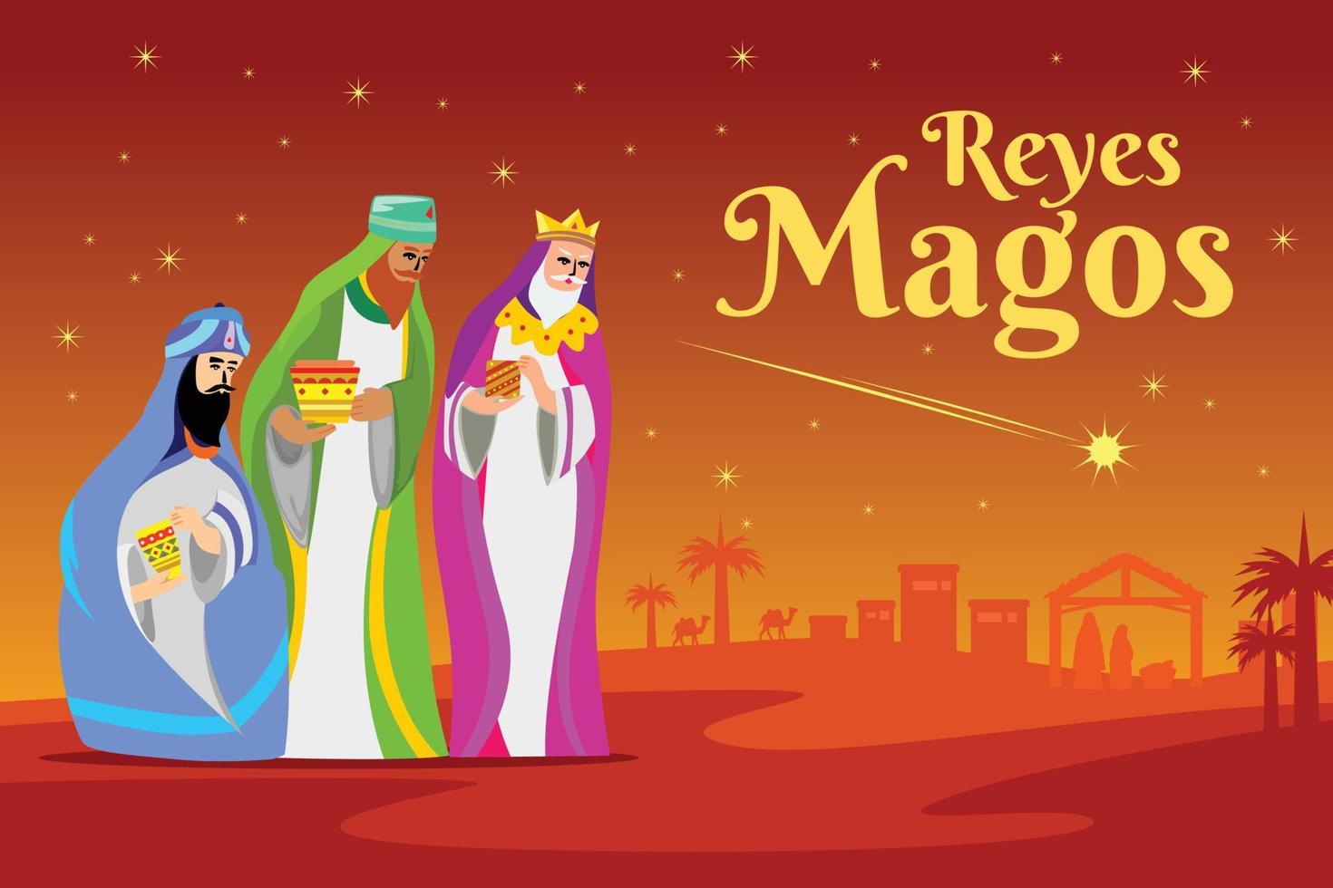 banner template design for 3 kings event on christmas day vector