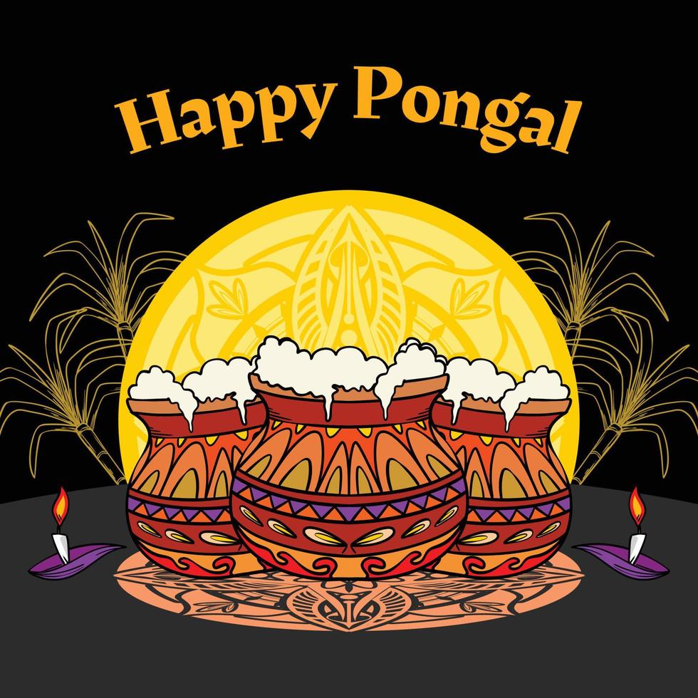 fish post for happy pongal day. especially instagram square posts vector