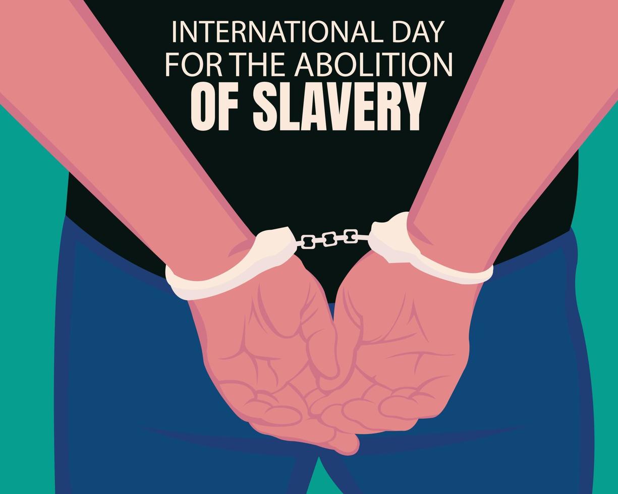 illustration vector graphic of handcuffed pose from behind, perfect for international day, the abolition of slavery, celebrate, greeting card, etc.