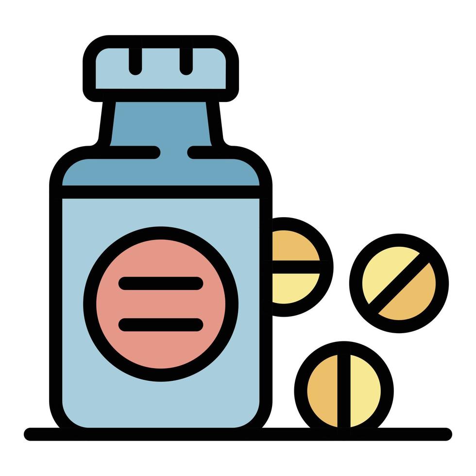 Gynecology pill jar icon color outline vector