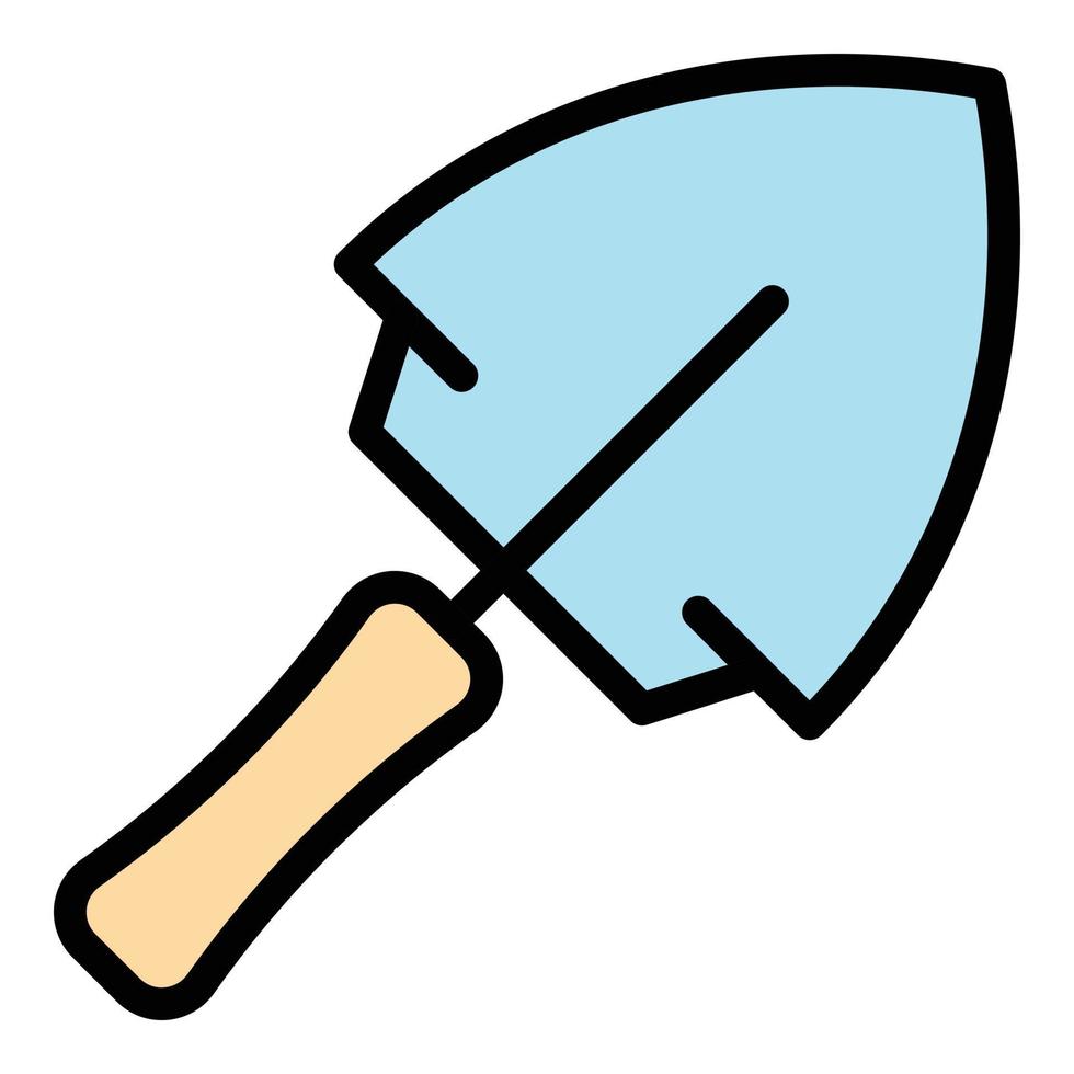 Steel trowel icon color outline vector