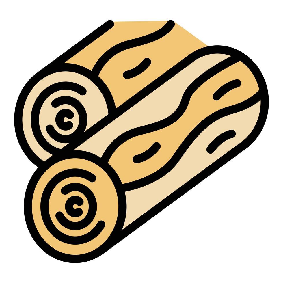 Wood bars icon color outline vector