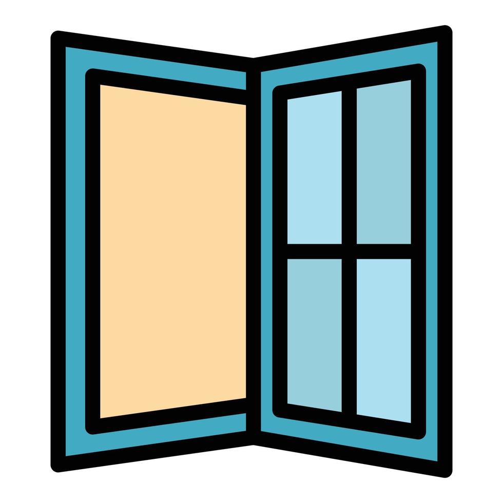 Open office window icon color outline vector
