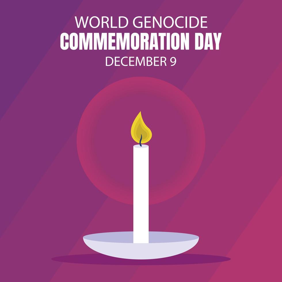 illustration vector graphic of a candle is burning on a plate, perfect for international day, world genocide commemoration day, celebrate, greeting card, etc.