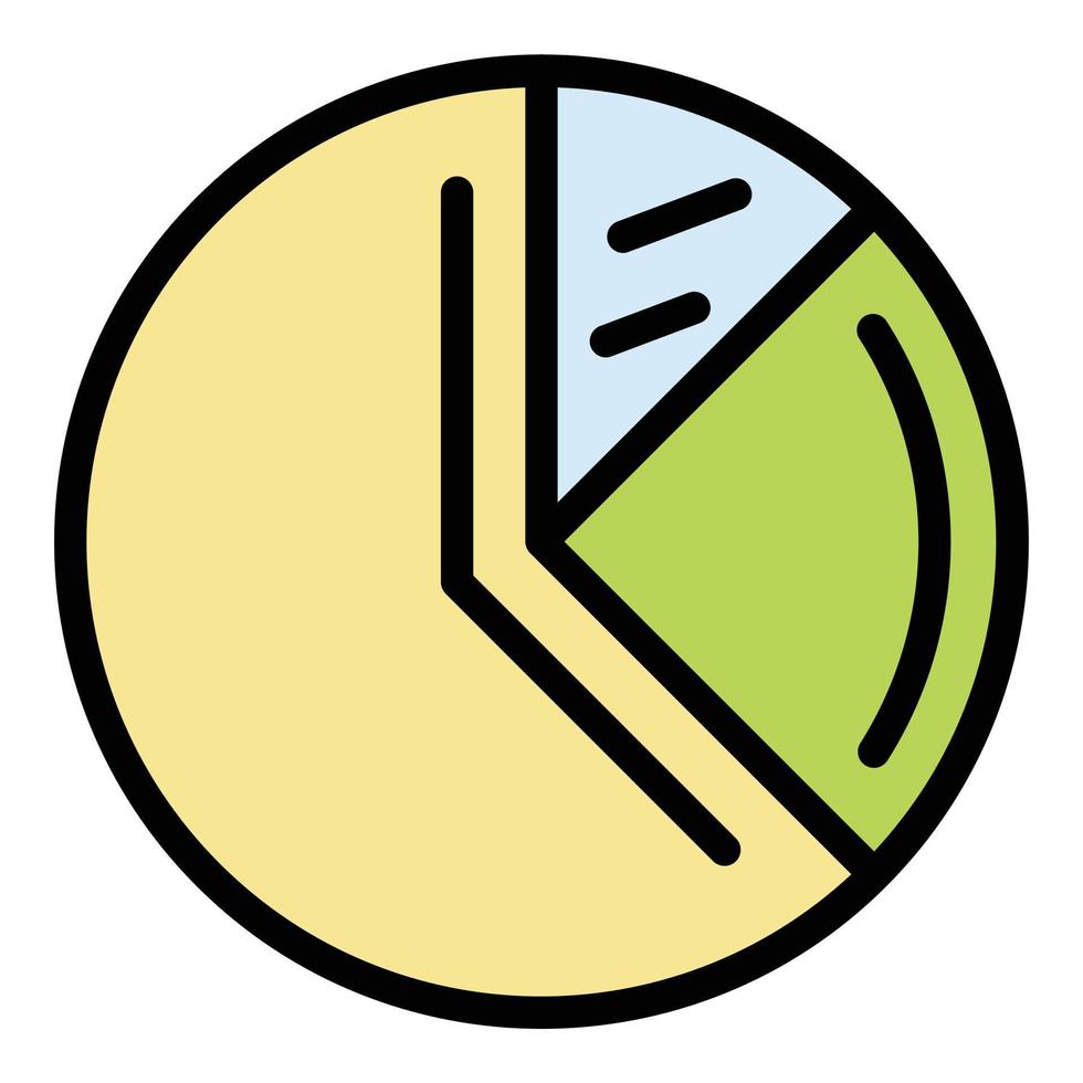 Pie chart icon color outline vector