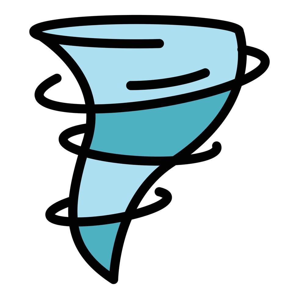 Funnel tornado icon color outline vector