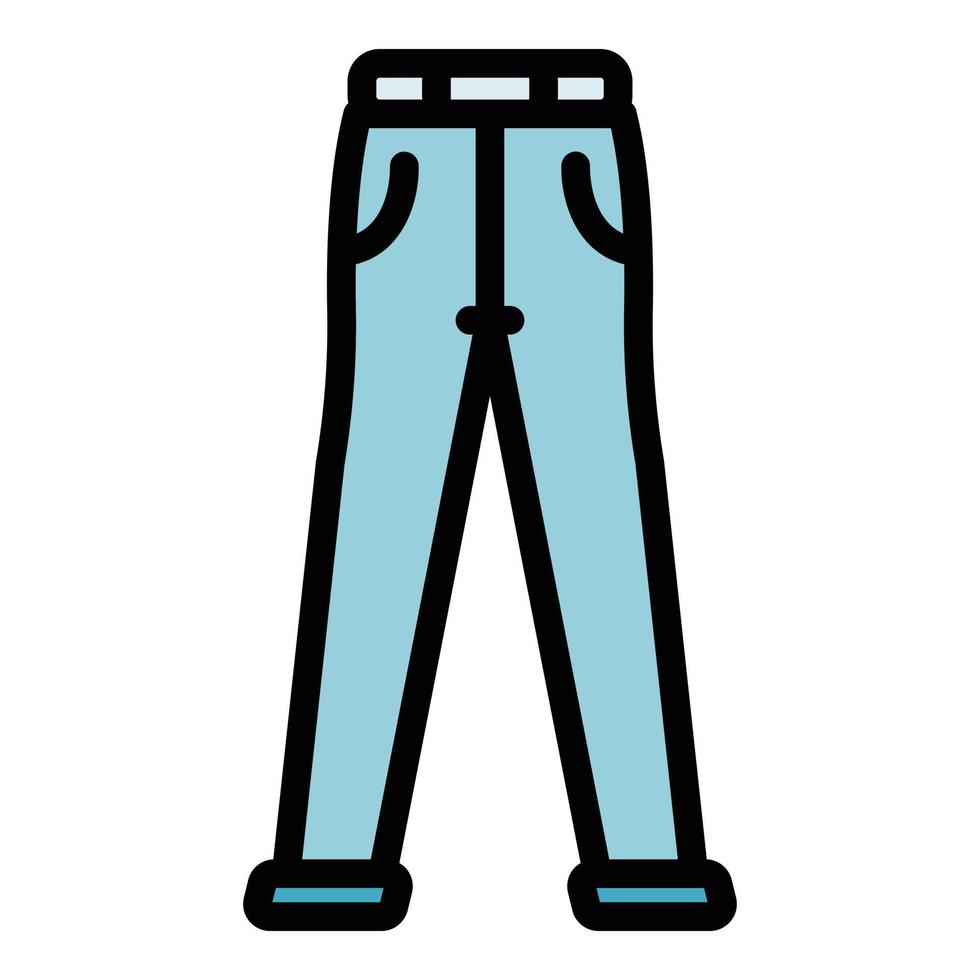 Slim jeans icon color outline vector