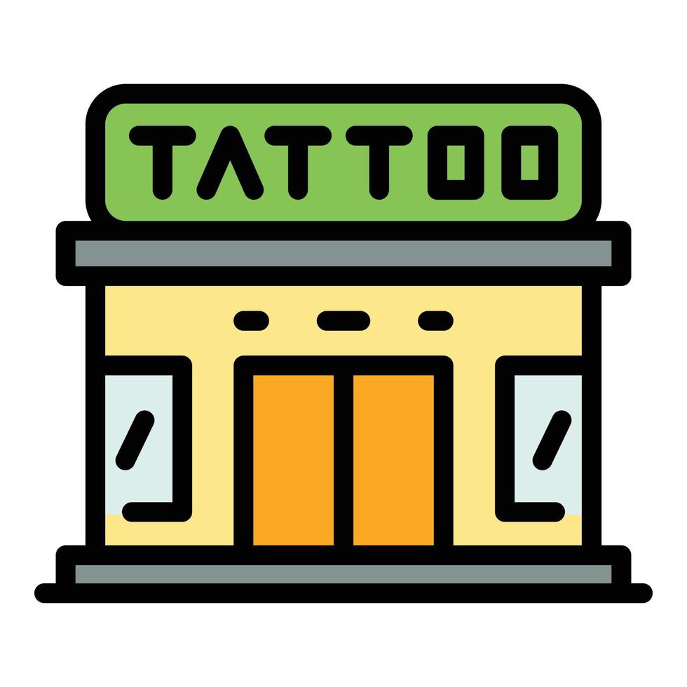 Tattoo studio icon color outline vector