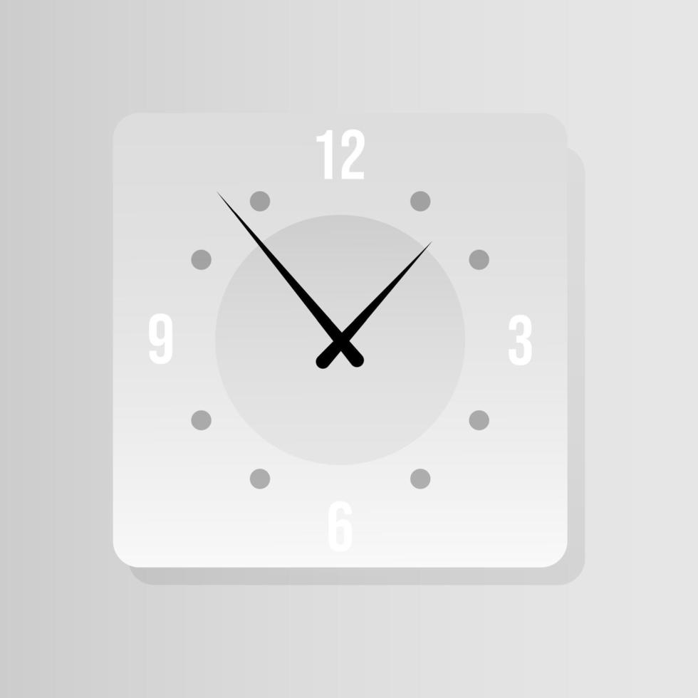 Square clock icon in flat style vector