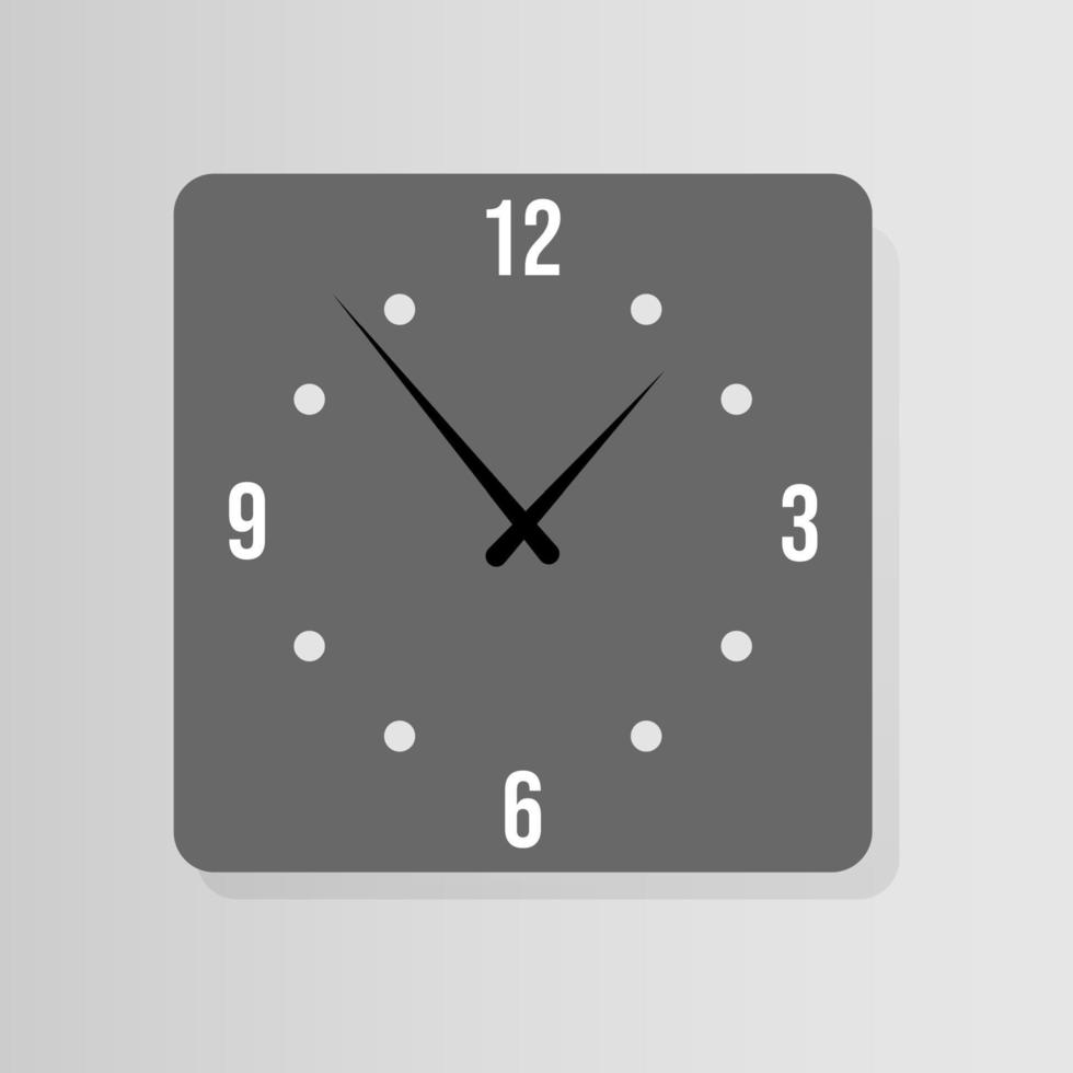 Square clock icon in flat style vector