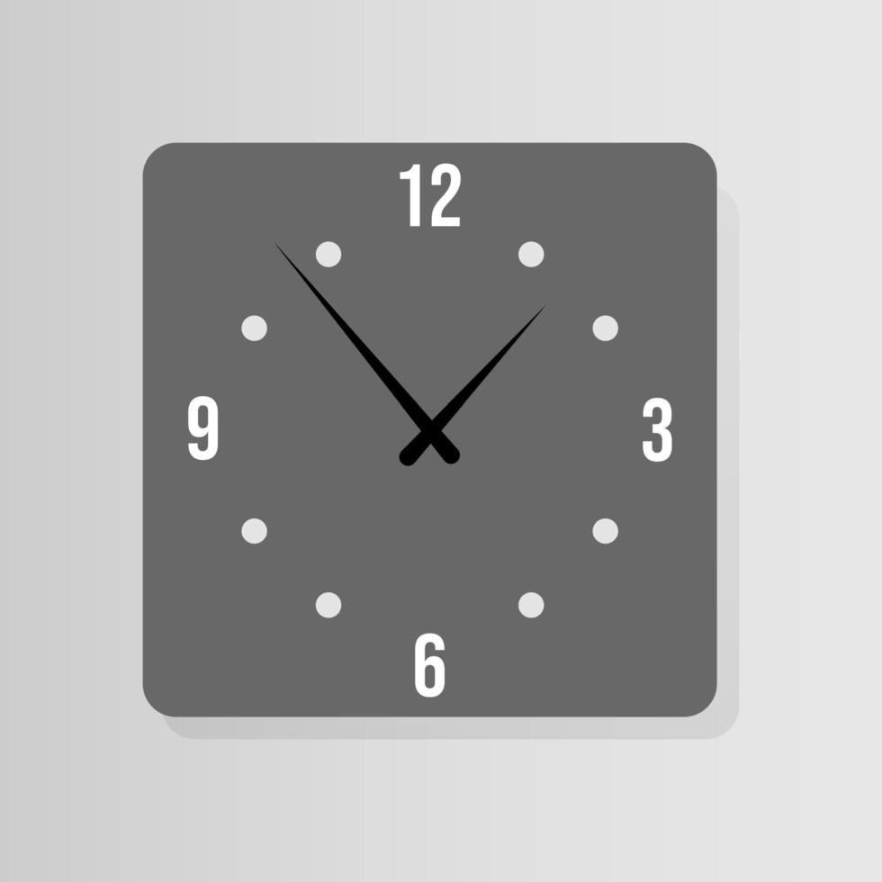 icono de reloj cuadrado en estilo plano vector