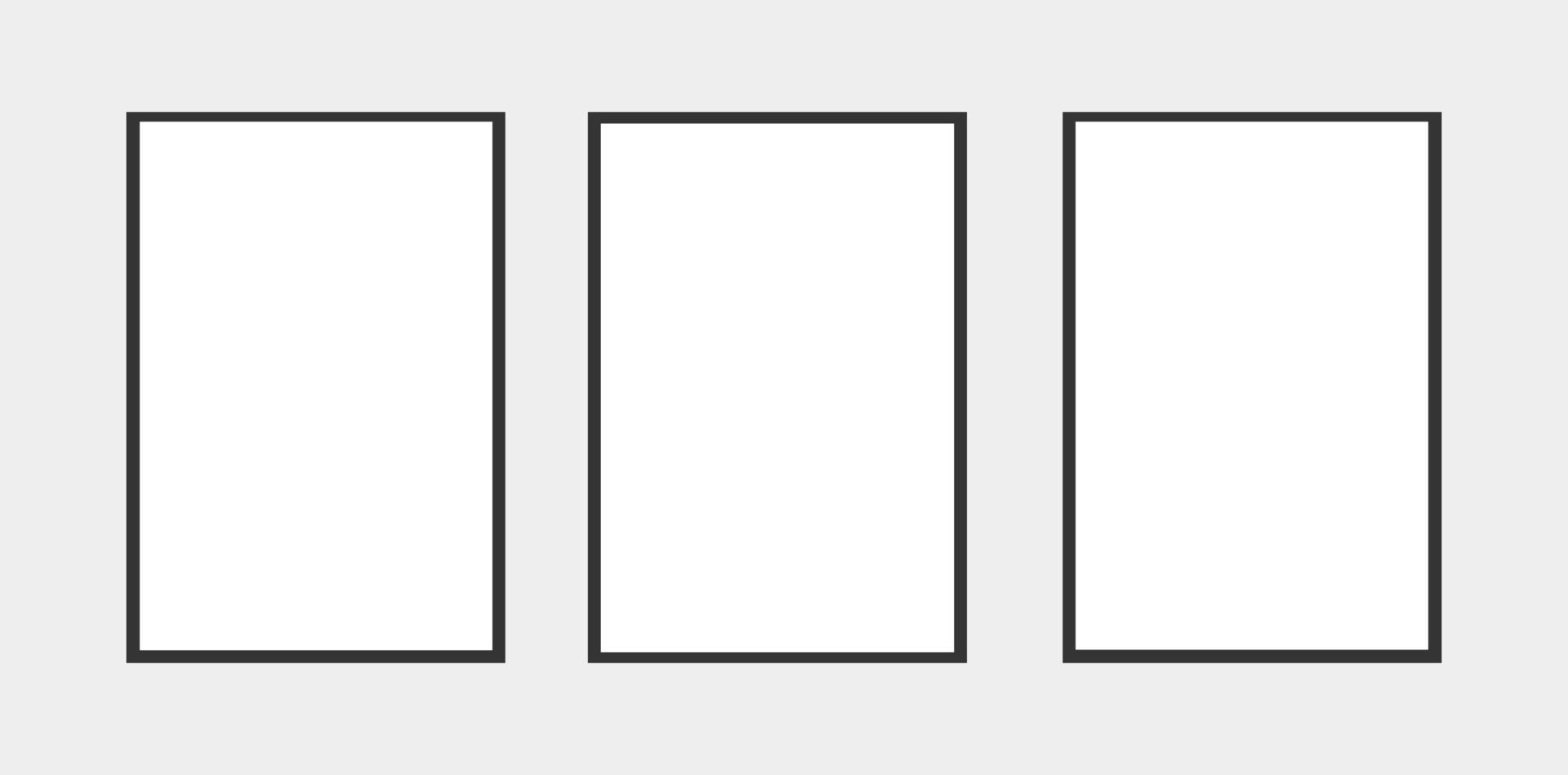 Set with photo frames with black rim vector