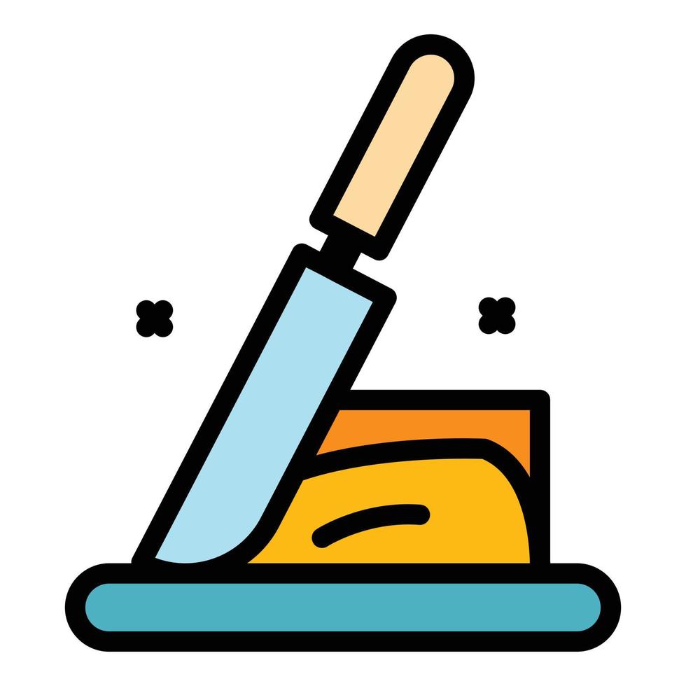 Knife food cutting icon color outline vector