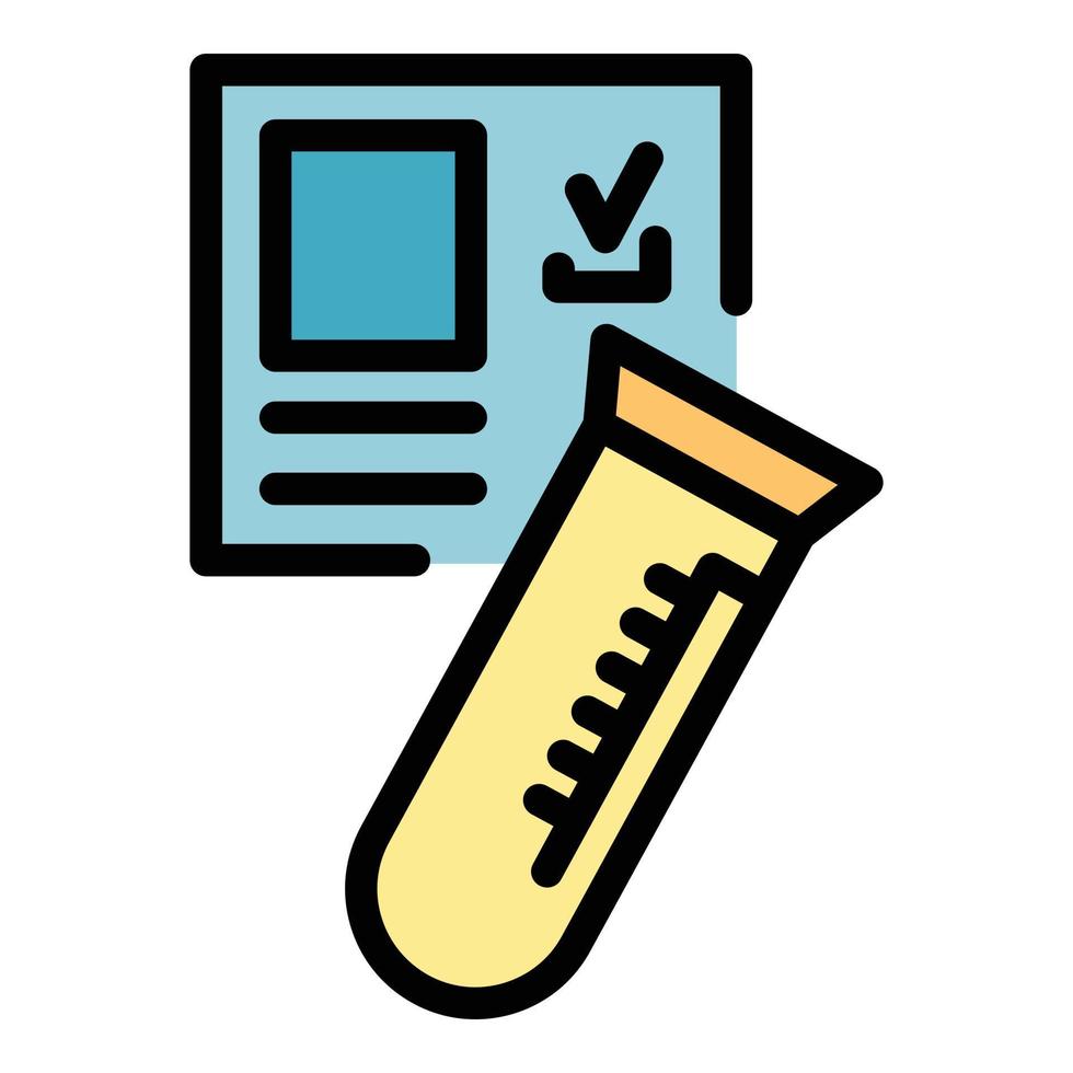 Medical test tube icon color outline vector