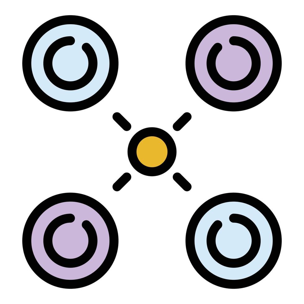Teamwork icon color outline vector