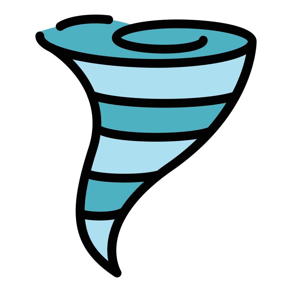 Storm tornado icon color outline vector
