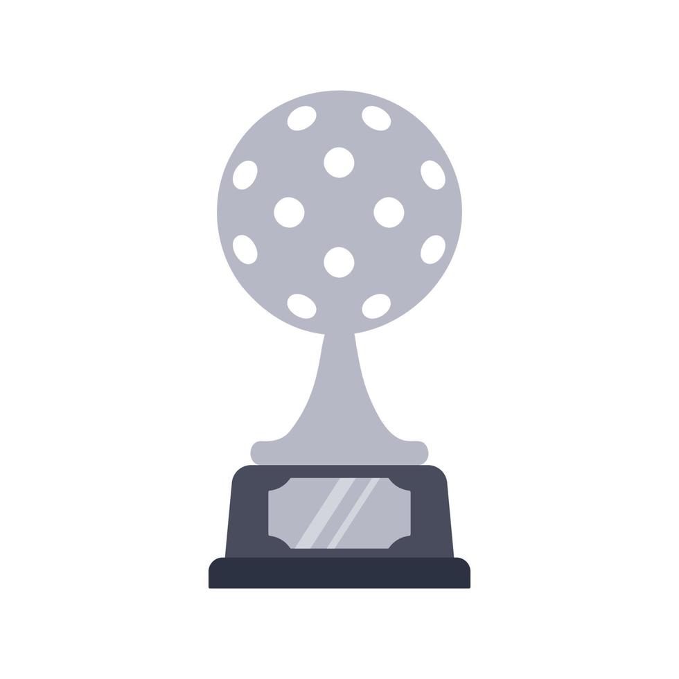 Pickleball ball silver trophy cup award vector illustration on white background