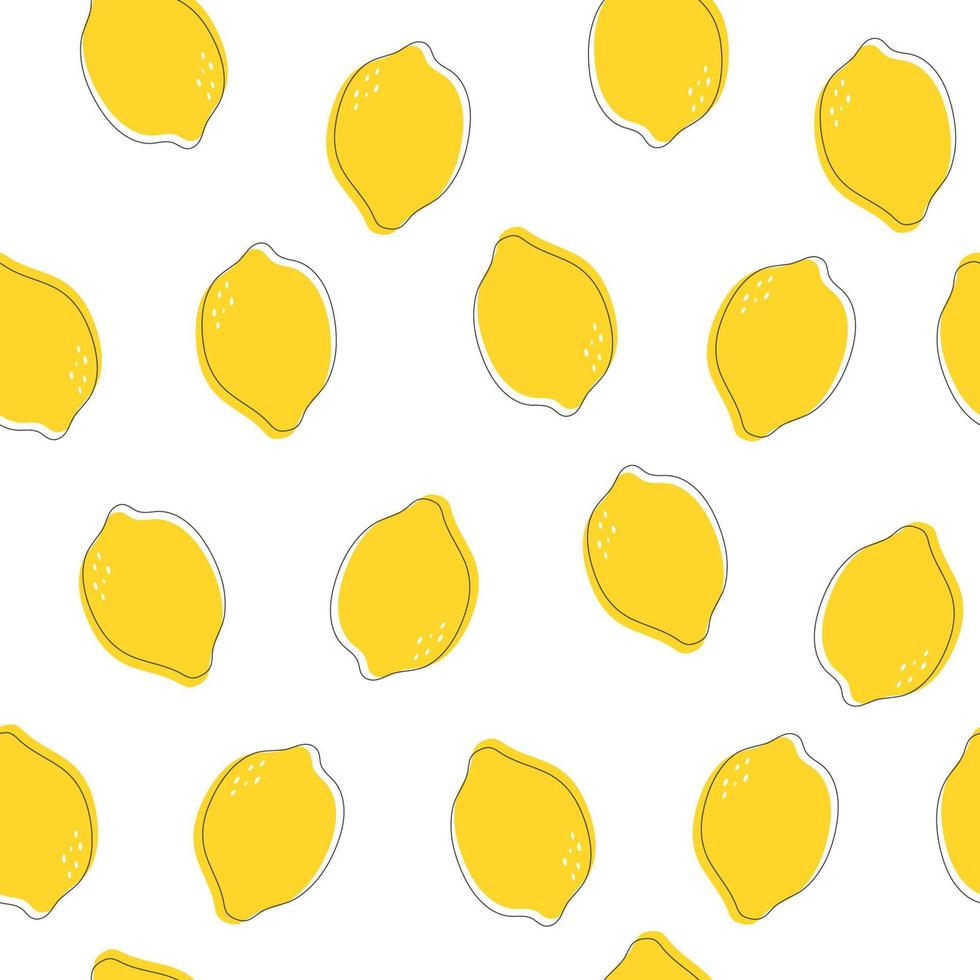 ilustración de vector de limón de dibujos animados de patrones sin fisuras