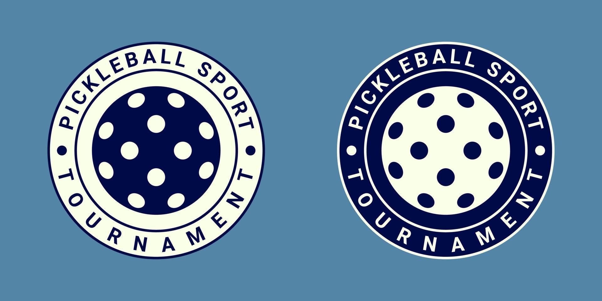 Pickleball round logo design. Vector illustration.