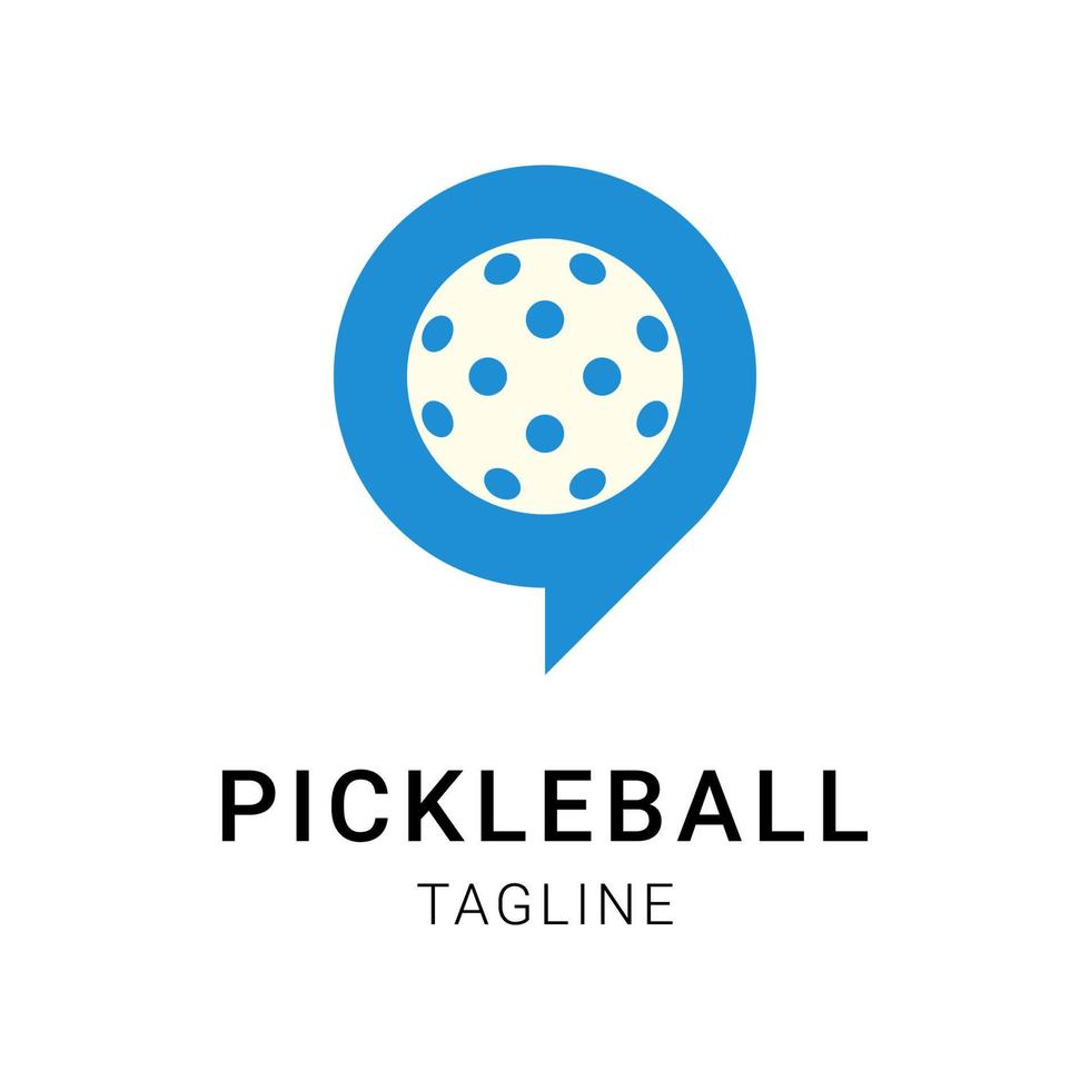 Chat pickleball ball logo design. Isolated vector illustration on white background.