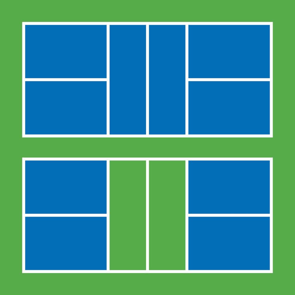 Top view of the pickleball court in exact proportions vector