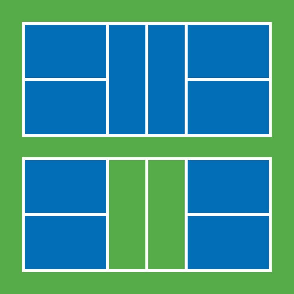 Top view of the pickleball court in exact proportions vector