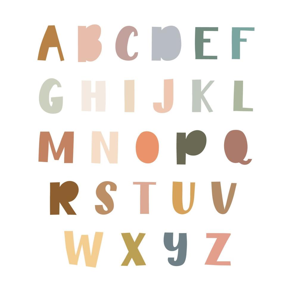 Hand drawn boho alphabet scandinavian style 15067262 Vector Art at Vecteezy