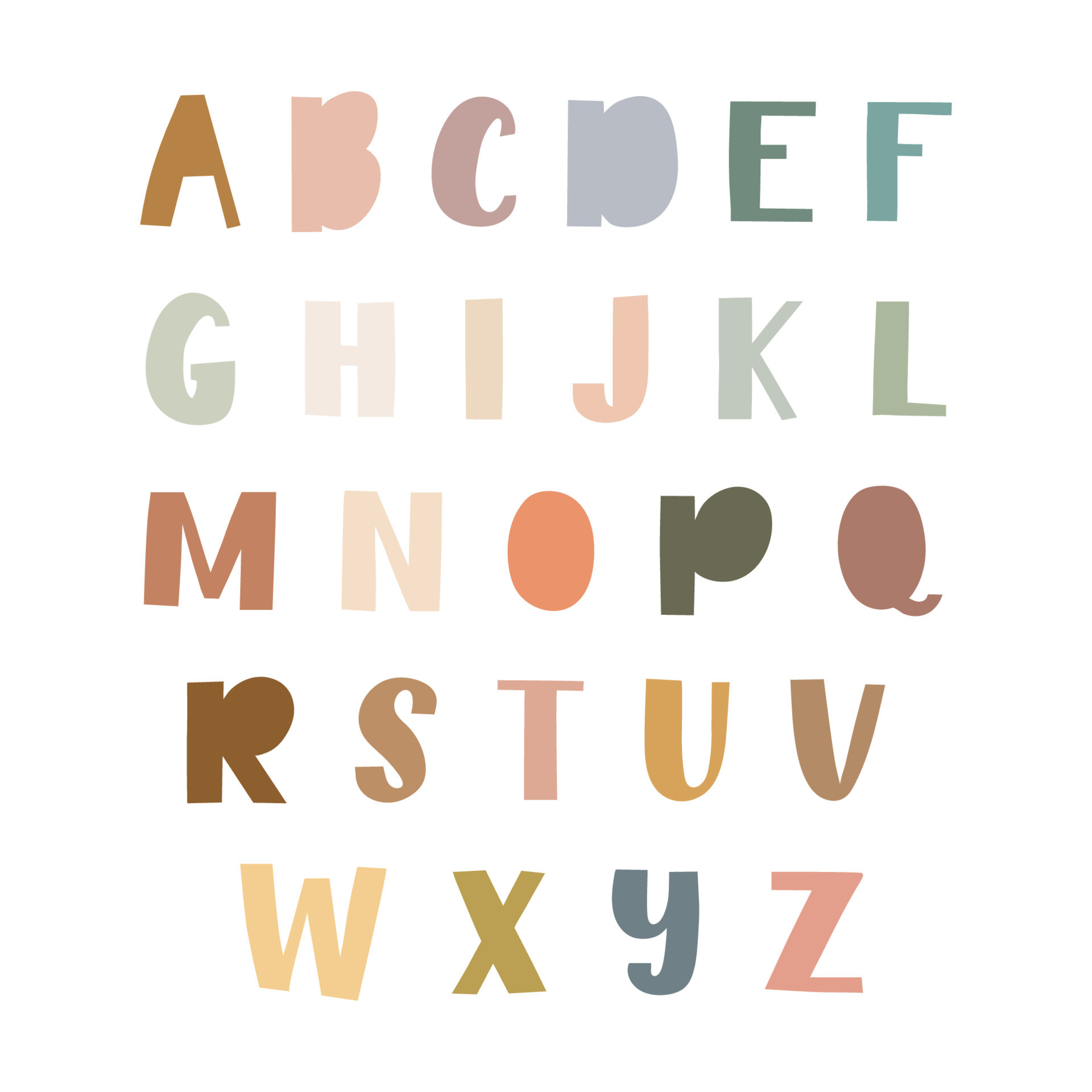 Hand drawn boho alphabet scandinavian style 15067262 Vector Art at Vecteezy