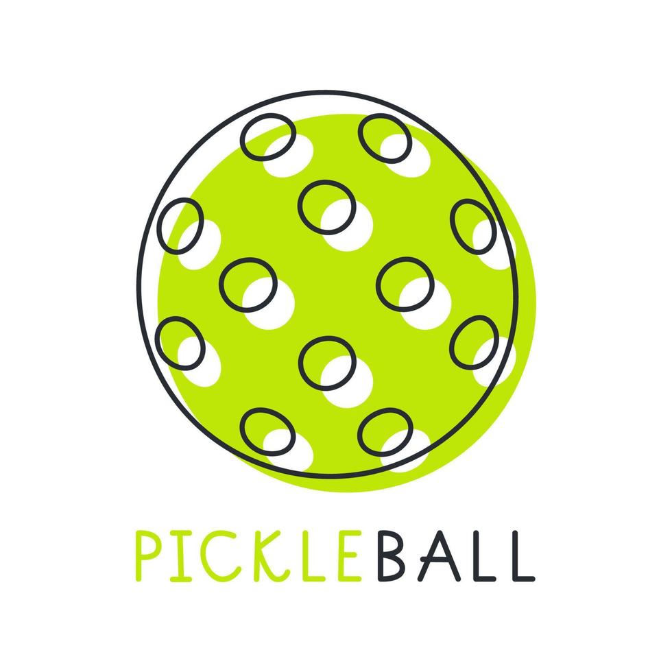 Cartoon pickleball isolated vector illustration on white background