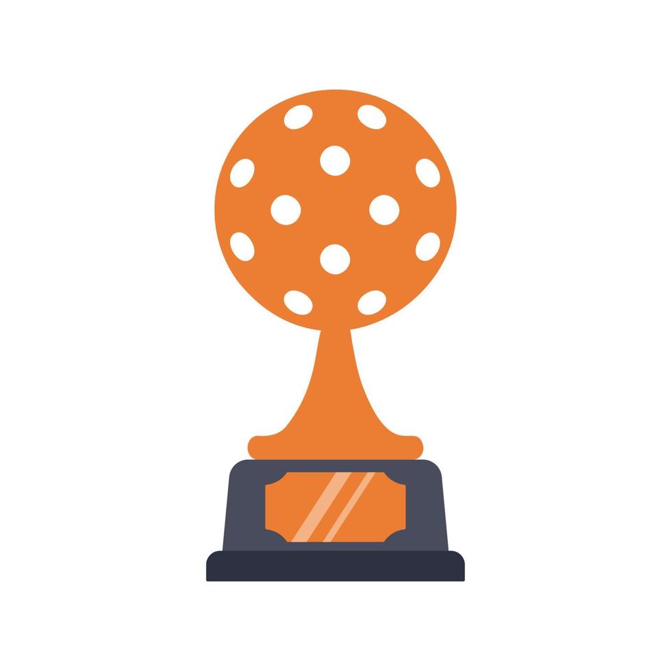 Pickleball ball bronze trophy cup award vector illustration on white background