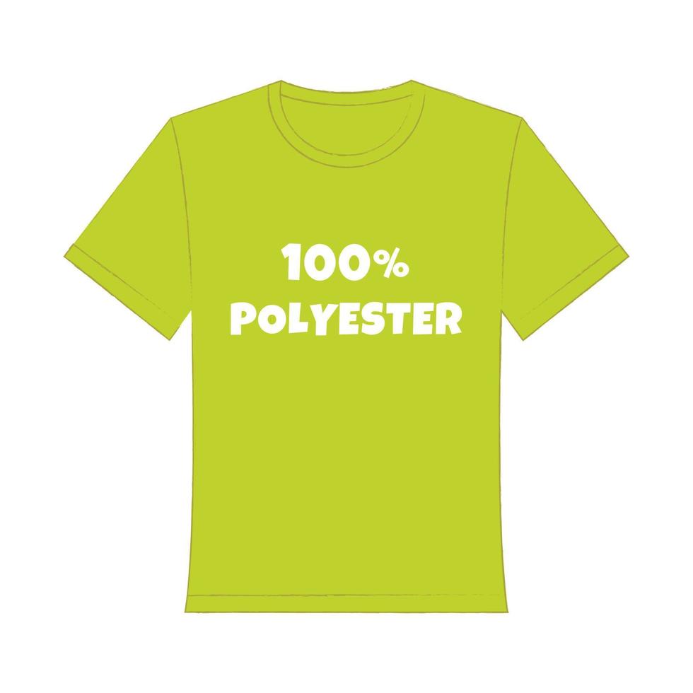 Polyester green t-shirt cartoon vector illustration