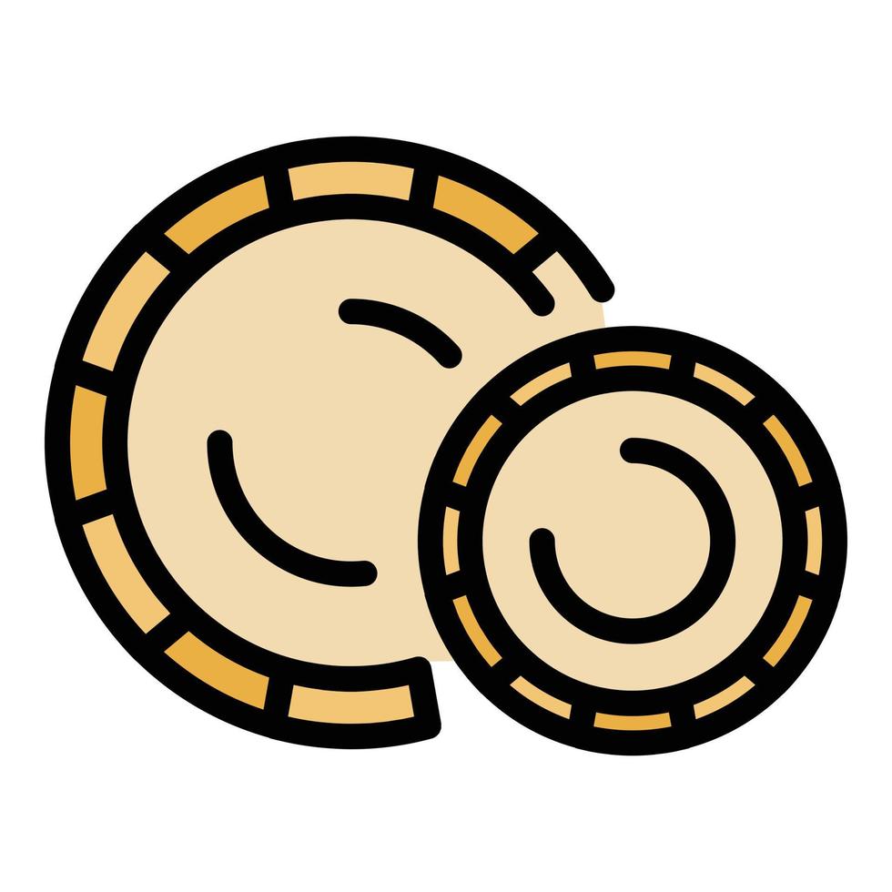 Plastic plates icon color outline vector