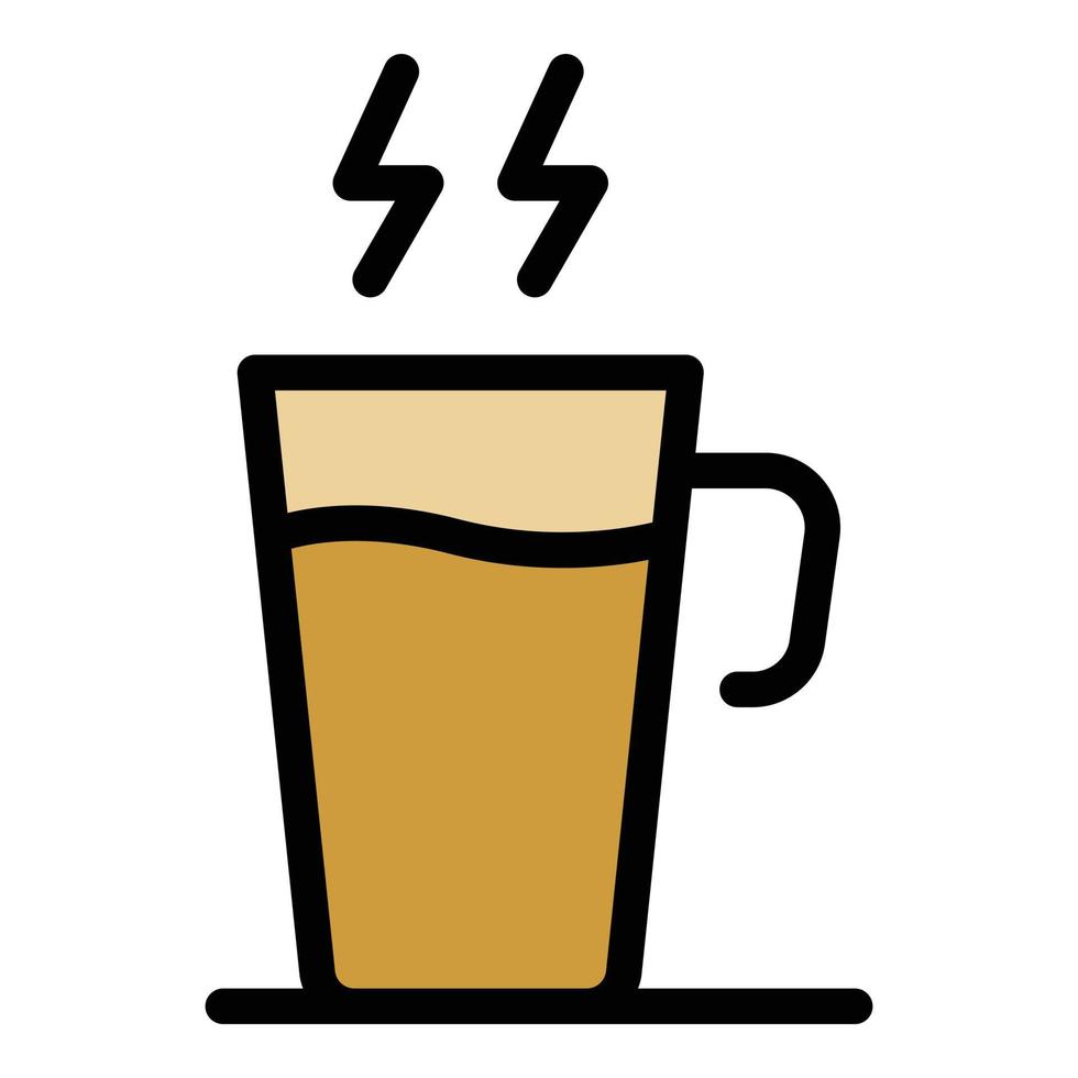 Latte cup icon color outline vector