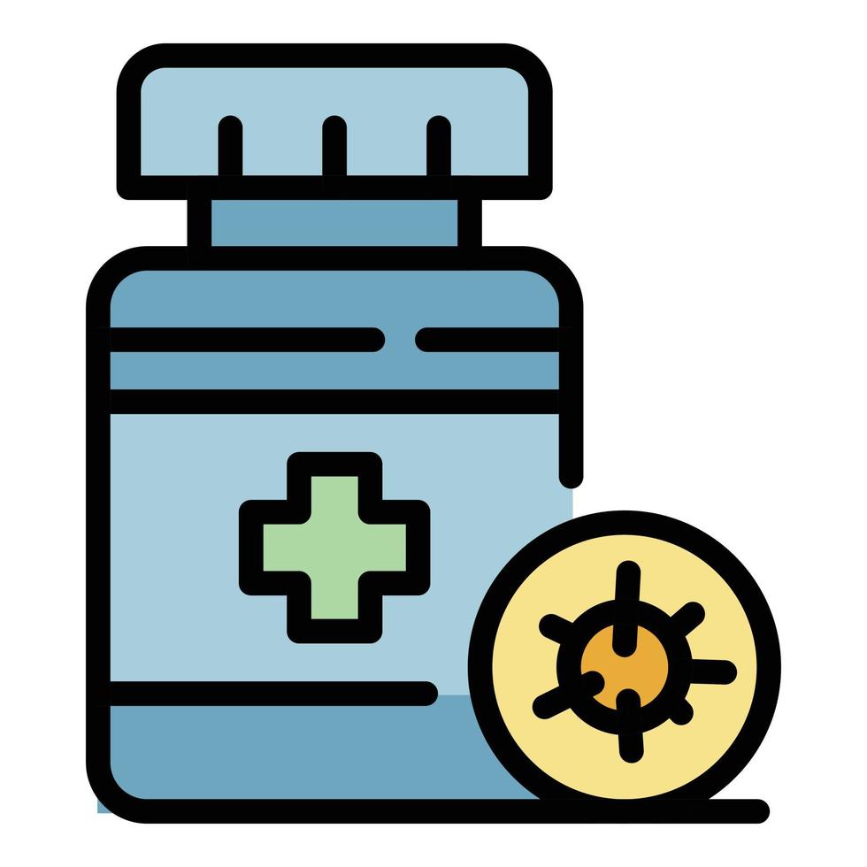 Capsule pills icon color outline vector