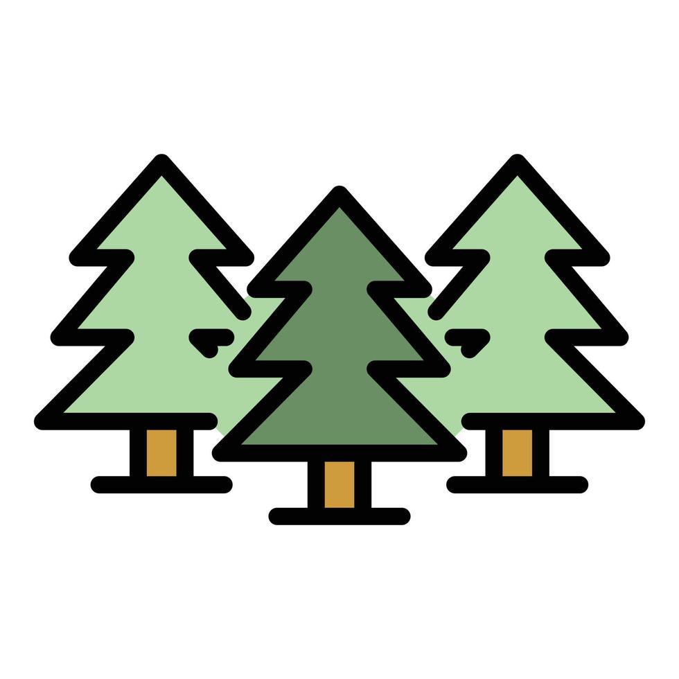 Fir tree forest icon color outline vector