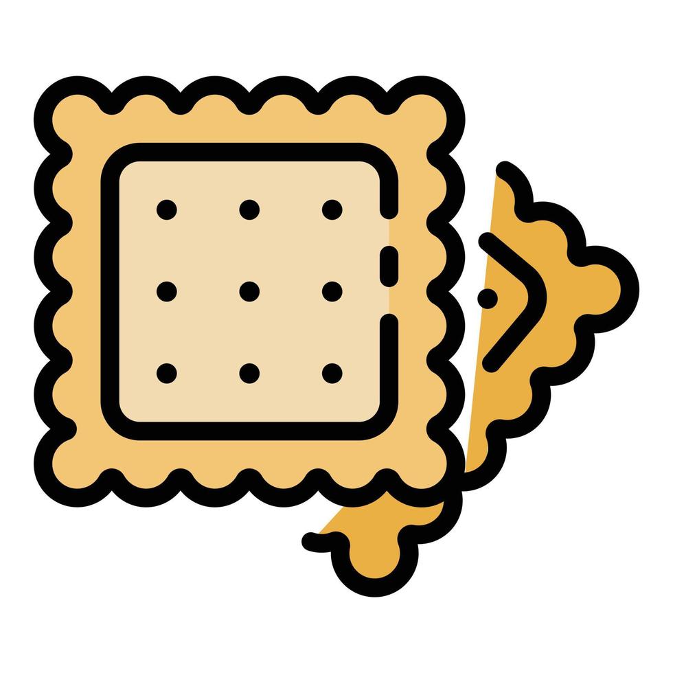 Square cookie icon color outline vector