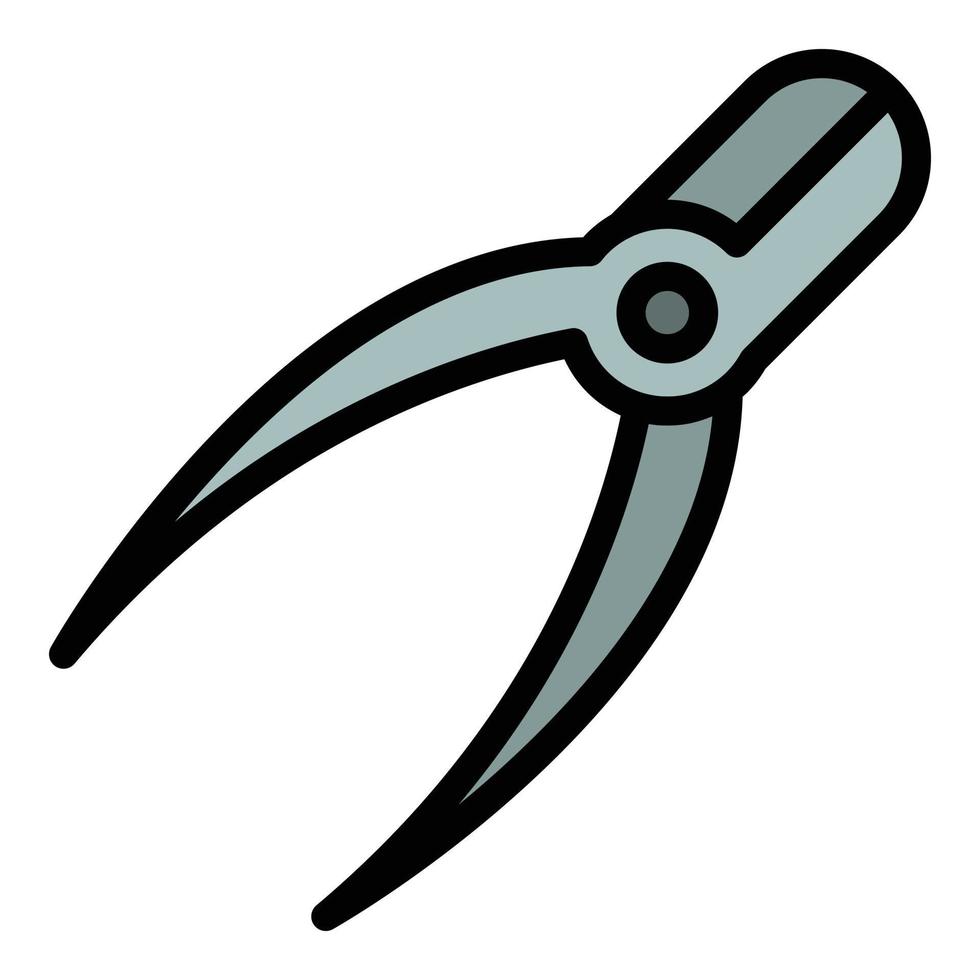Medicine forceps icon color outline vector