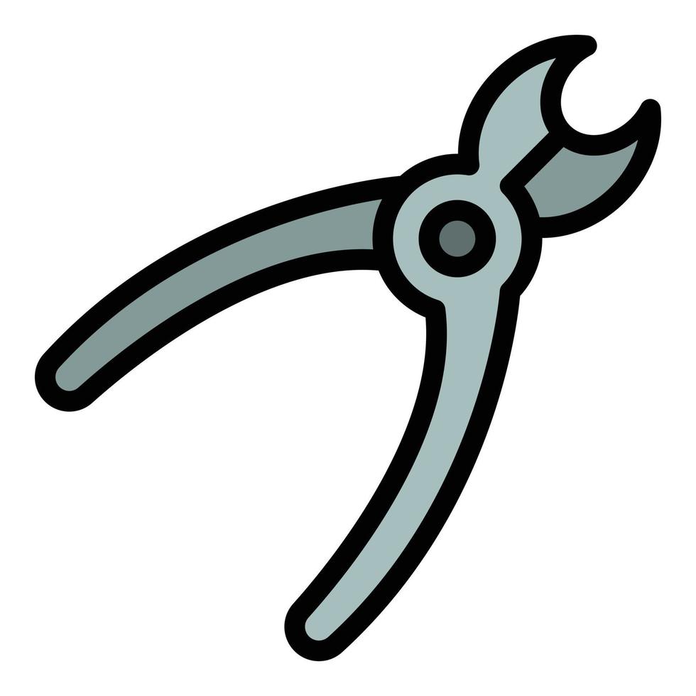 Cut pliers icon color outline vector